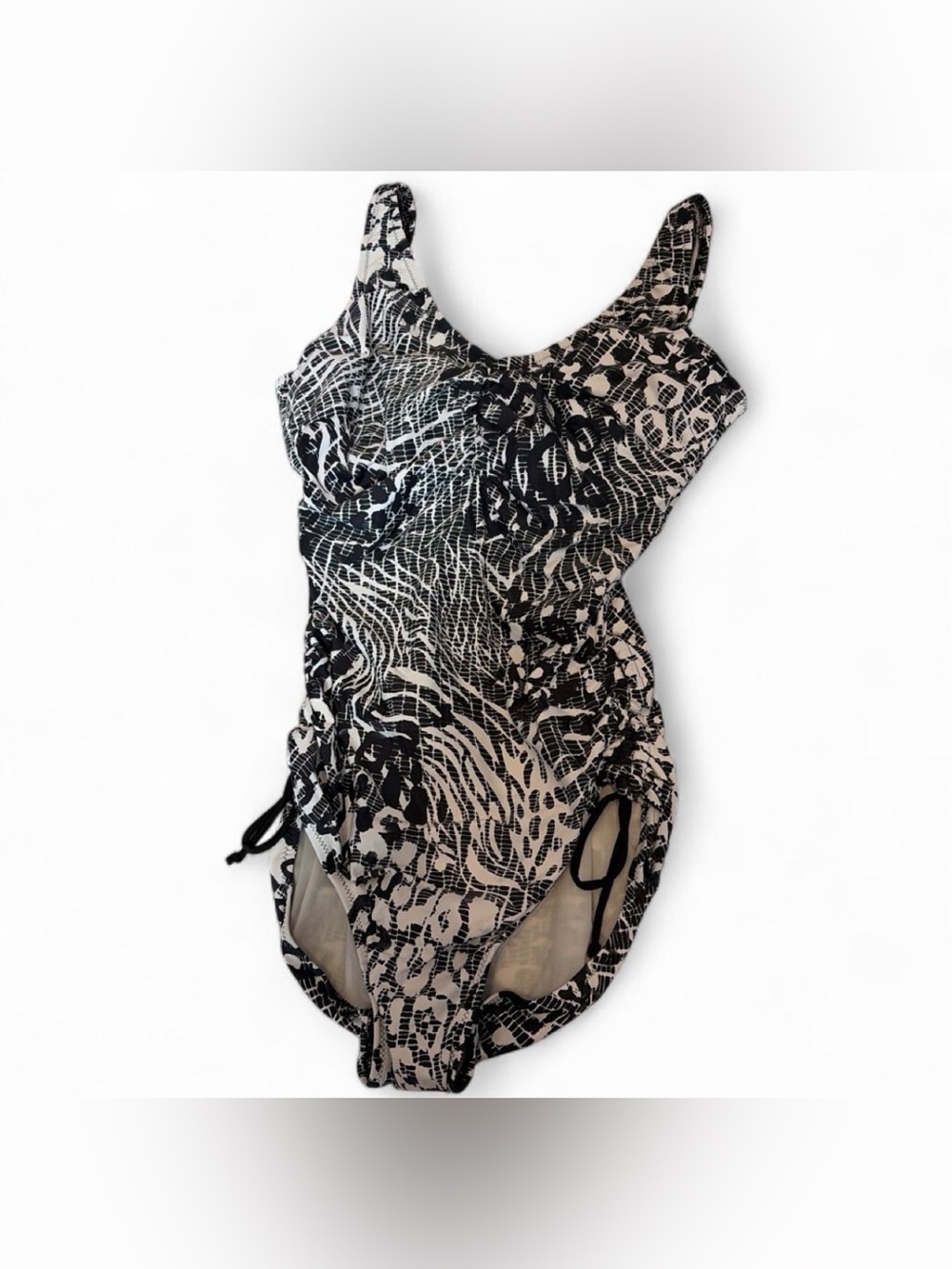 Fantasie Black and Cream Animal-Print One-Piece Swimsuit